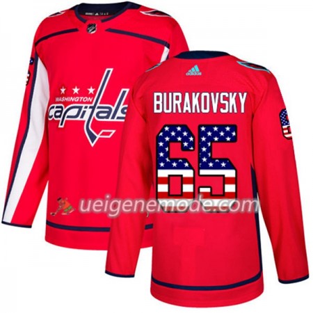Herren Eishockey Washington Capitals Trikot Andre Burakovsky 65 Adidas 2017-2018 Rot USA Flag Fashion Authentic